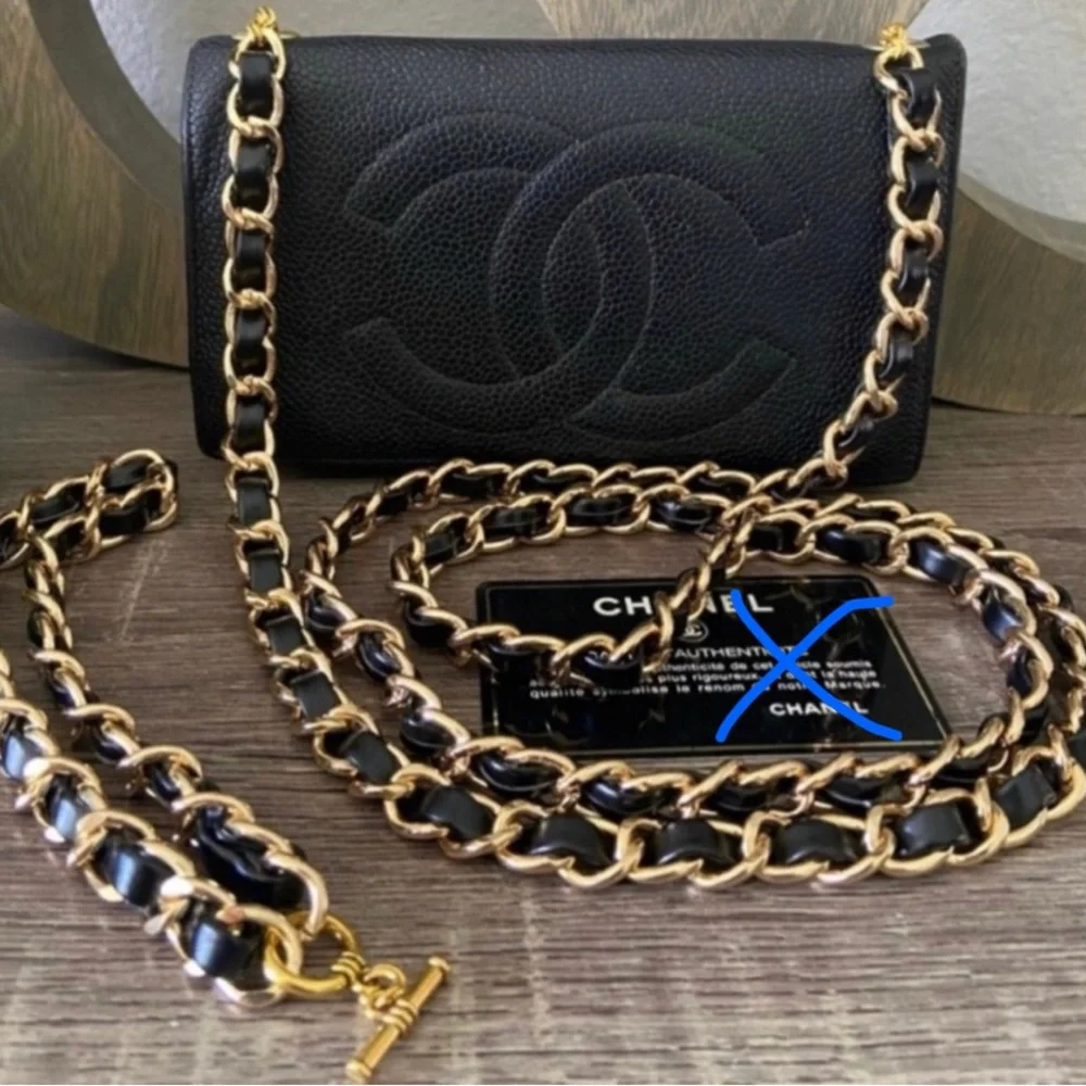 🖤Vintage Chanel Timeless Clutch Wallet Chain 2way Wristlet on Crossbody